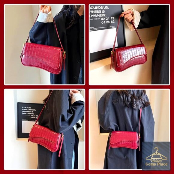 Small PU Leather Shoulder Bag Crossbody Tote Hobo Satchel Purse